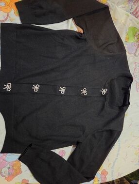 The Limited Black Cardigan with Rhinestone Detail XL